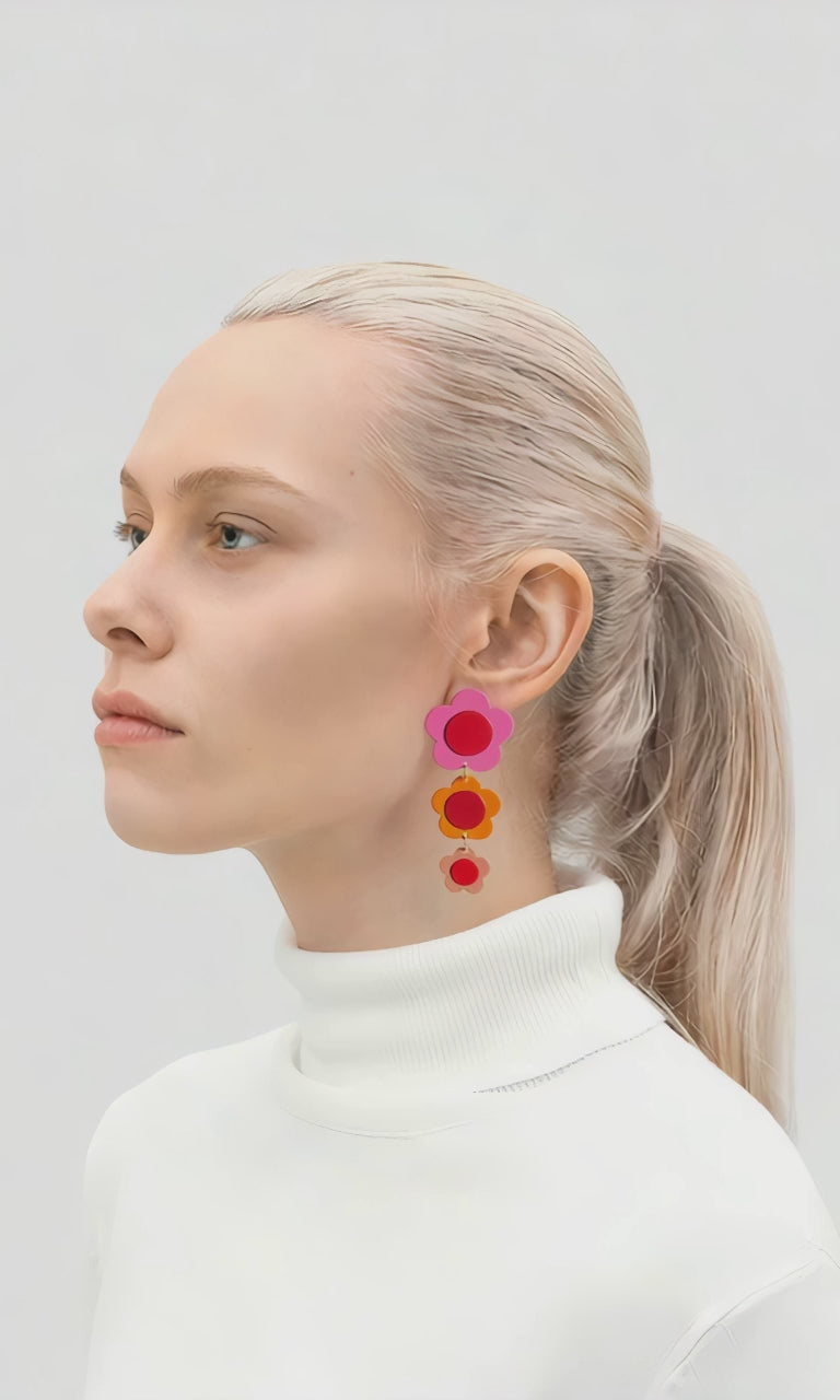 Pansy Bildiri Küpeleri – Pembe